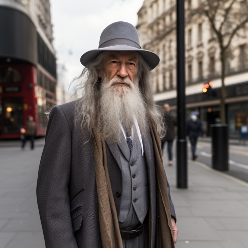 shiftedreality Gandalf the wizard as business man in London 0502304e-5150-4d90-b4a1-8d183e7ccb72
