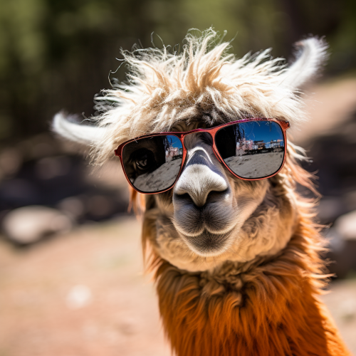 shiftedreality a Lama wearing sunglasses 3416ae6b-9b07-4fca-bdf4-39a5414f6480