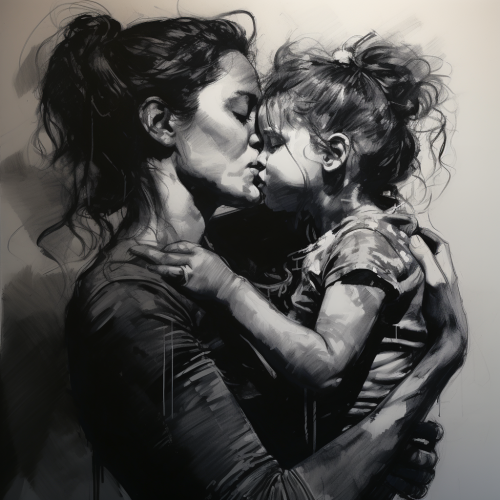 shiftedreality a black and white drawing of a woman holding her 71f4acaa-dd96-456b-8bf9-ad6df953d873