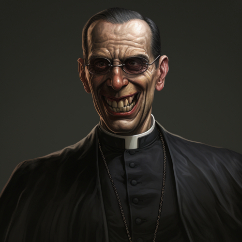 shiftedreality a catholic priest with an evil grin. full body.  327368c1-9a88-4805-ac03-37062bbde7a8 (1) (1)