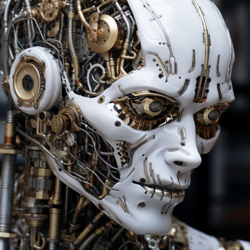 shiftedreality a close up of a robotic face in the style of hyp b5262e93-5fd5-4166-986f-27beb6c22ad3