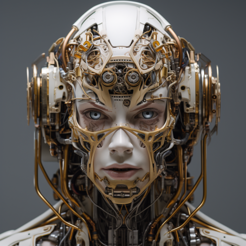 shiftedreality a close up of a robotic face in the style of hyp e33db205-2c57-475c-911a-868d97b9bc4e