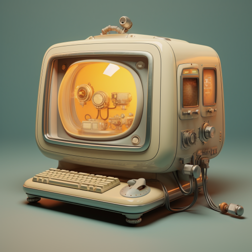 shiftedreality a desktop computer with an old retro computer in 466dc8bd-7b3b-4a46-ad93-b1dab88ba77f