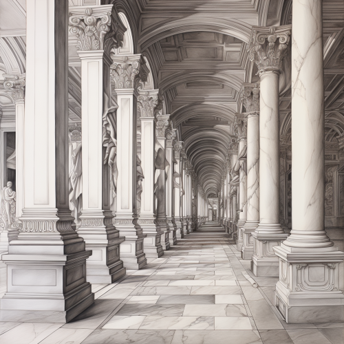 shiftedreality a drawing of some architectural pillars in an ol 3cd1d8ab-ebc7-4b6e-82c2-85170f2f5f70