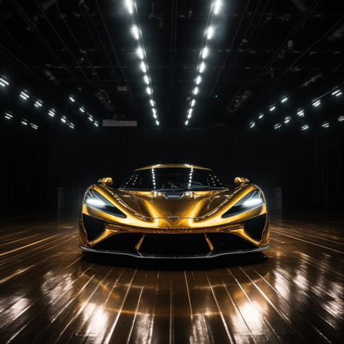 shiftedreality a golden sparkle hypercar in a photo studio. fro 21f7c1d2-58e0-401f-a553-9d6e16cdd3d9