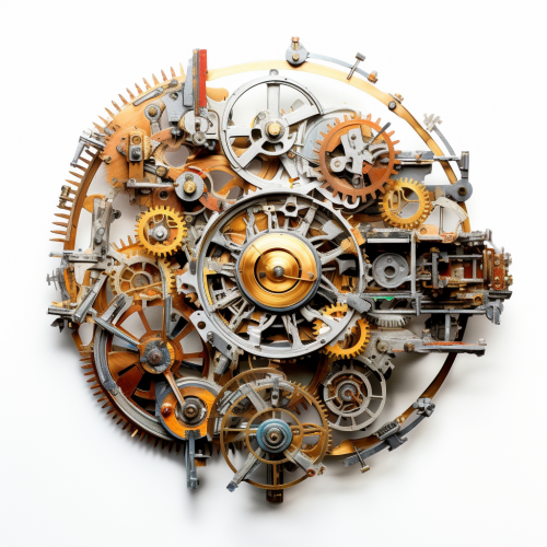 shiftedreality a large piece of metal gears on a white backgrou b067023f-8e33-41c0-afab-68da2aed634e