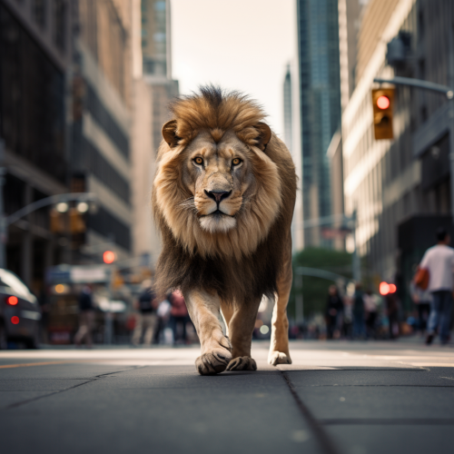 shiftedreality a lion in the streets of new york a0643074-f910-4e56-858f-3919a81f52fb