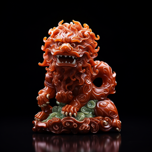 shiftedreality a lion made of red jade. black studio background 989fa313-c159-42d5-9e0e-4bd6360c38c3 (1)