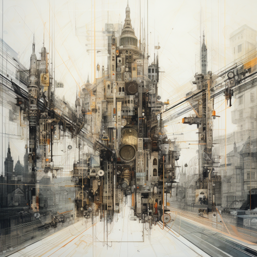 shiftedreality a paper diagram displaying a futuristic city in  181d8b26-fab6-4c4a-af3a-33e9b71a2f60