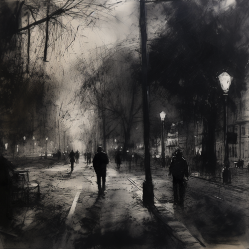 shiftedreality a pencil drawing of the street with people and t 1b02af13-0e3e-4a68-9eca-fb6ac206497e (1)