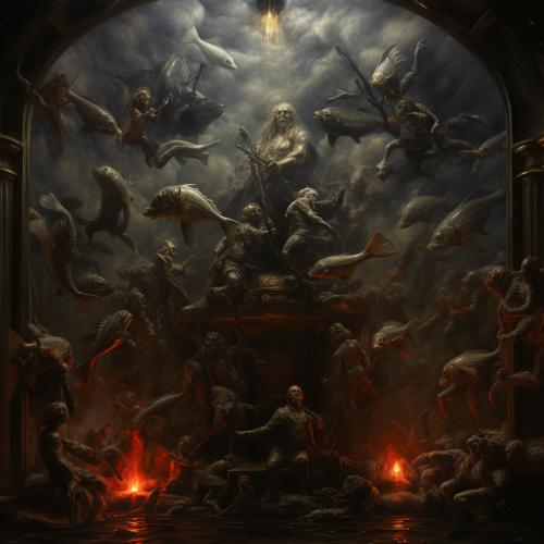 shiftedreality a photo of a fish tank filled with angels in the 0675662b-9c95-4385-a2e6-c773d2be3b66