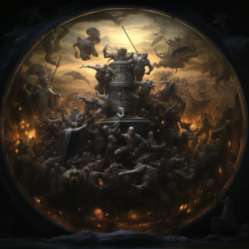 shiftedreality a photo of a fishbowl filled with angels in the  b8559d88-98dd-4d36-93b2-ba43812321ca