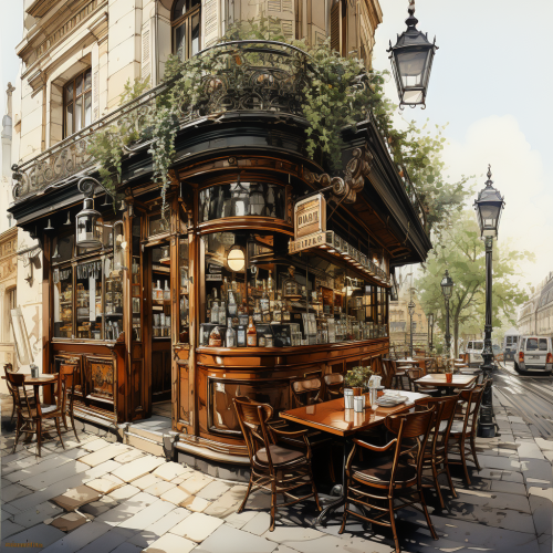 shiftedreality a sketch of a cafe with old windows in the style a5b0a113-5f61-4b37-9842-8f9b3cac5fbd