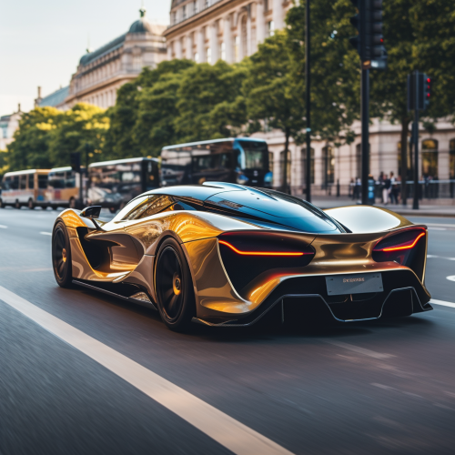 shiftedreality a super wide golden hypercar driving through Lon 4767fadc-754b-4052-8baf-723160f38923