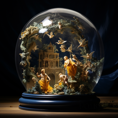 shiftedreality a terrarium with angels in the style of baroque  4ad58d46-5f46-4a98-99db-b45b14197664