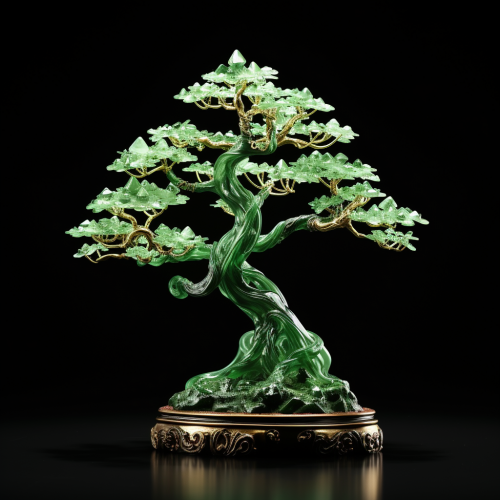 shiftedreality a tree made of jade. black studio background. St 289e6c2b-9abe-401a-b329-2f6ed08f078e (1)