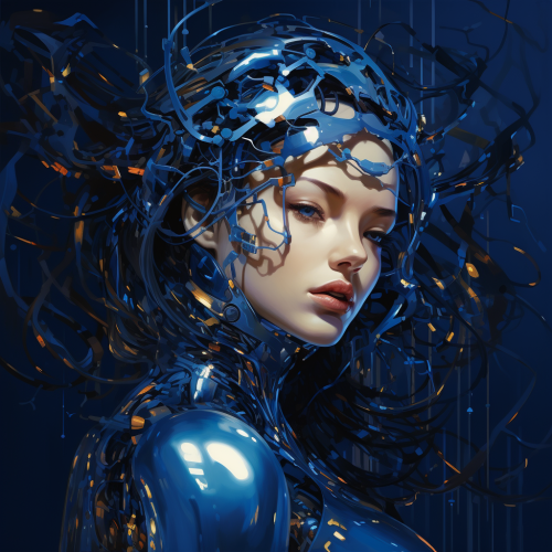 shiftedreality a woman with electronic hair and blue skin is di b634abfd-4a34-4aca-b433-8f0e96b0b56b