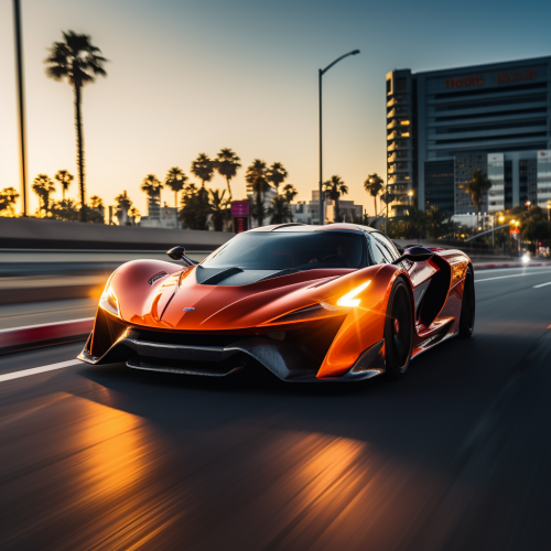 shiftedreality an elegant orange sparkle hypercar driving in Lo 04ef88e9-bf6e-4a46-8bb1-1585118be68d