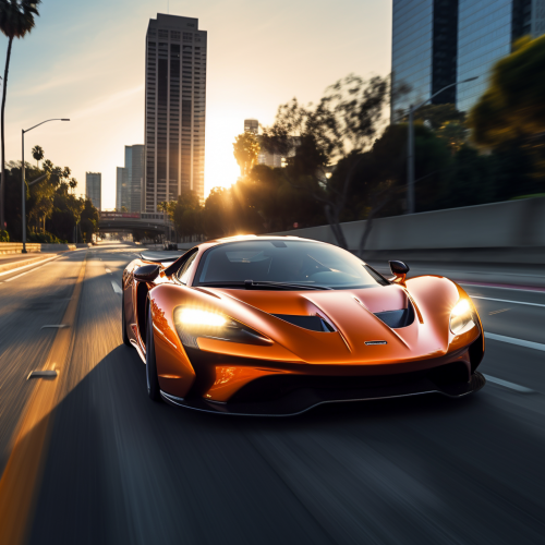 shiftedreality an elegant orange sparkle hypercar driving in Lo 28ef13a4-d669-4001-aa14-99c5f8f9d440