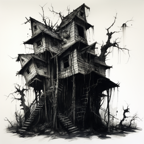 shiftedreality an image of a haunted house with its doors open  eaa33c50-2f47-4447-975f-f8162d430c55