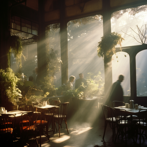 shiftedreality an old photo of an old cafe in the style of atmo 0701f3a5-902b-47ee-b0fe-870857fb4ba1