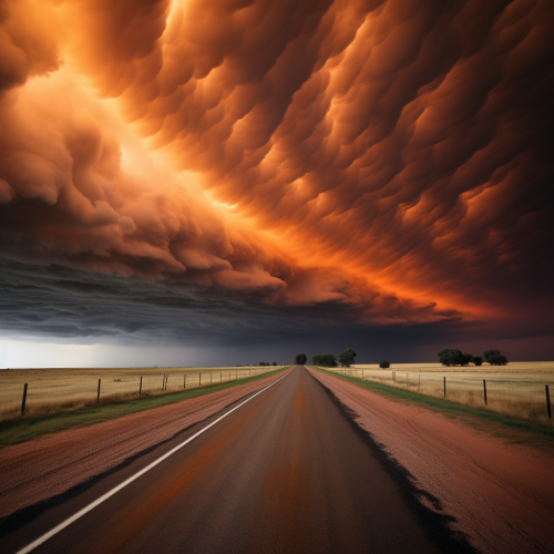 shiftedreality an ominous cloud on a road covered in asphalt in 05eb7160-e142-4acd-82e9-a758268855ce