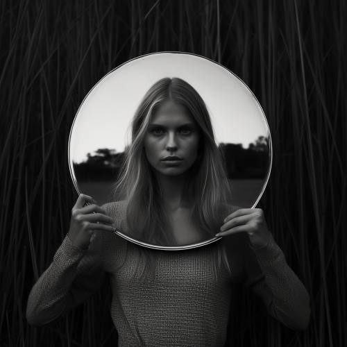 shiftedreality beautiful girl holding a mirror in the grass tha 8892a8f0-187d-4205-8505-f8bb73185e12
