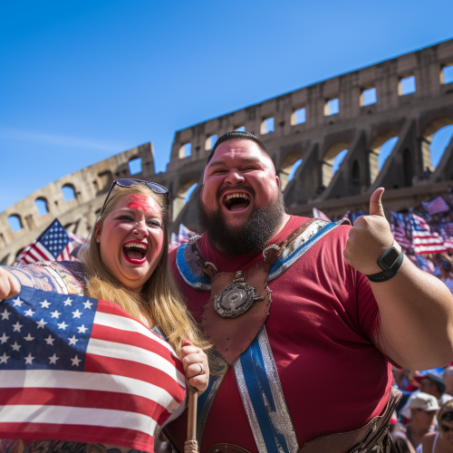 shiftedreality fat american tourists in gladiator outfit in the c4a6ce54-f710-48ec-b855-5ba3150b6e98