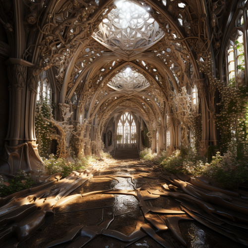 shiftedreality inside an organic cathedral. low camera angle. l 7927b437-18bc-458f-b149-aebe6ee06d44