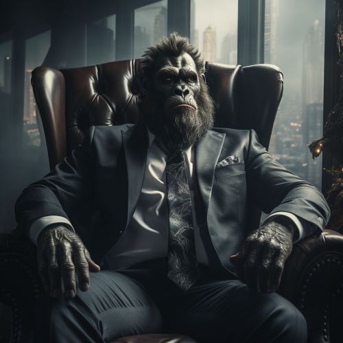 shiftedreality king Kong in a businesses man suite 74864444-2dc9-4db6-ba46-60169d461ec9