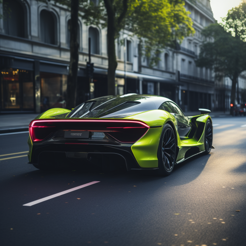 shiftedreality low angle shot of a lime sparkle hypercar. extre a8399367-434e-421f-8a51-2211c7dafb5c