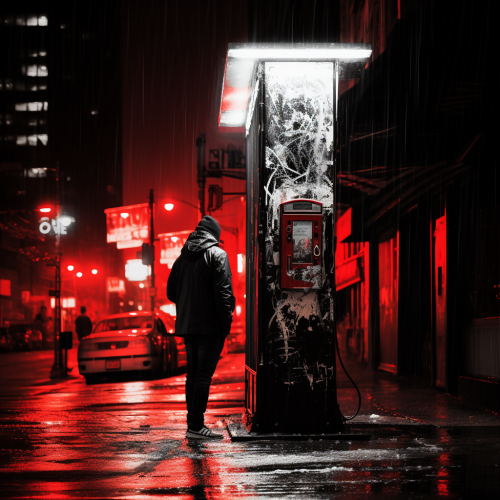 shiftedreality man walking near a red street meter phone in the d7abaa20-64fa-405f-9bff-577893903249 (1)