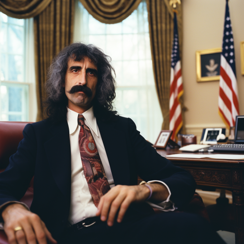 shiftedreality photo of Frank zappa as president of the united  c98c5508-3372-4f5e-bca8-389cd3bdc154