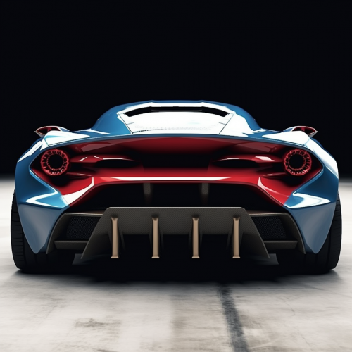 shiftedreality rear view of ultra wide blue hyper sports car 2346c2d5-4b47-4d8e-bbdc-b429b107945d (1)