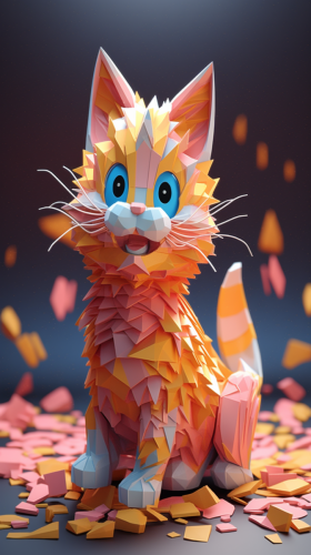 shiftedreality smiling cat made out of origami paper anthropomo 789cf213-1237-476b-967e-28c86b2af1c0 (1)