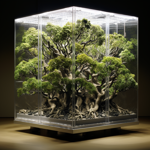 shiftedreality trees growing out of a cray supercomputer. Hyper 53bc6683-2eef-4560-95d8-c24ff1c97836